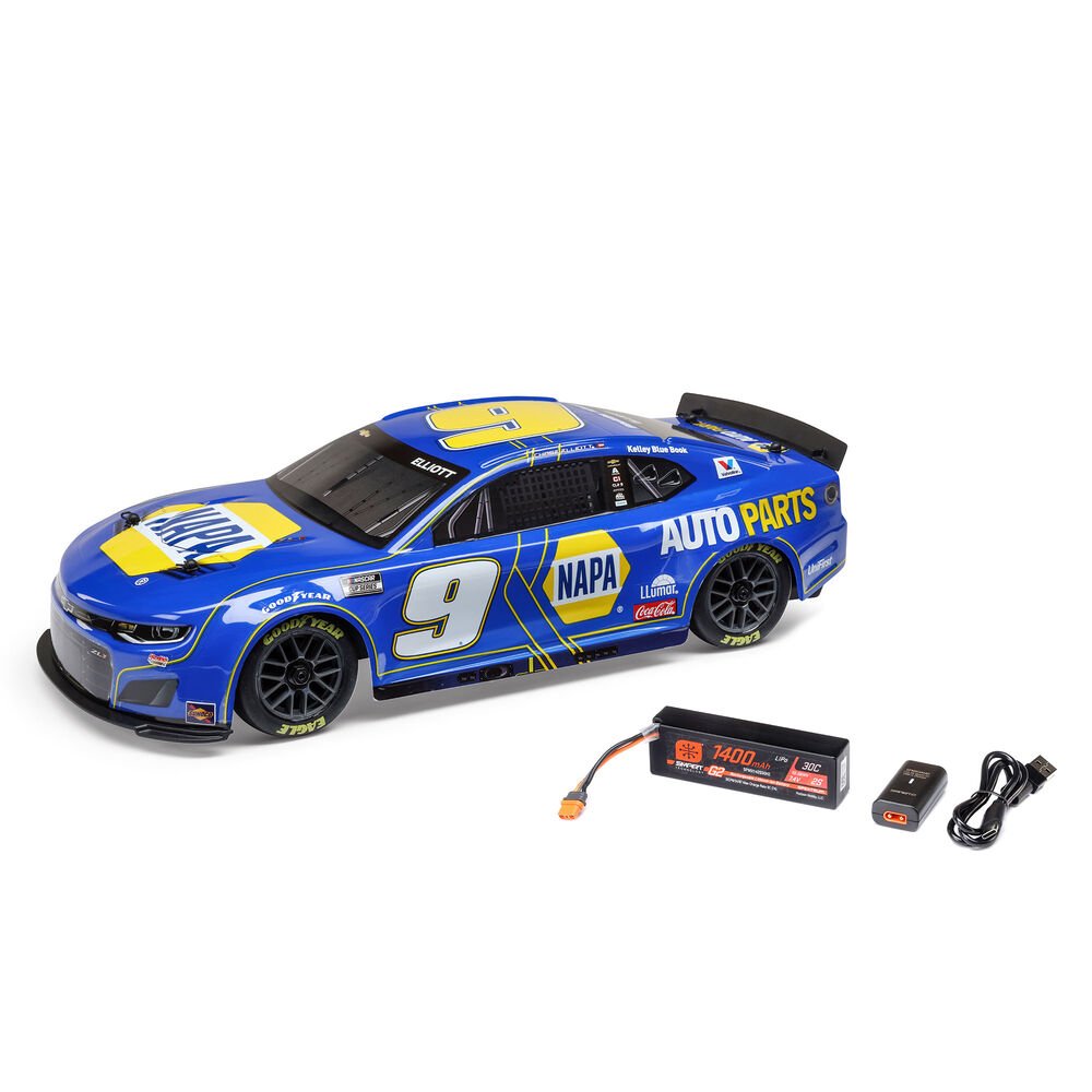 Losi 1/12 NASCAR RC Race Car Chase Elliott No. 9 NAPA 2025 Chevrolet Camaro ZL1 2S AWD RTR Brushed On-Road (Battery & Charger Included)